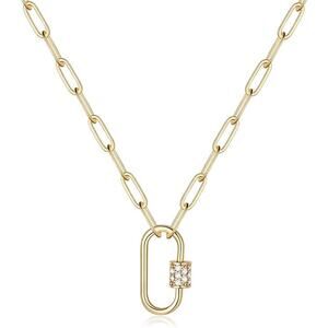 Turandoss NWOT Women's Gold Paperclip Chain Necklace